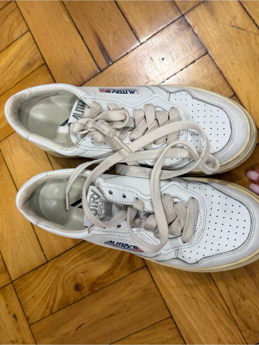 Autry White Leather Low-Top Sneakers for Women